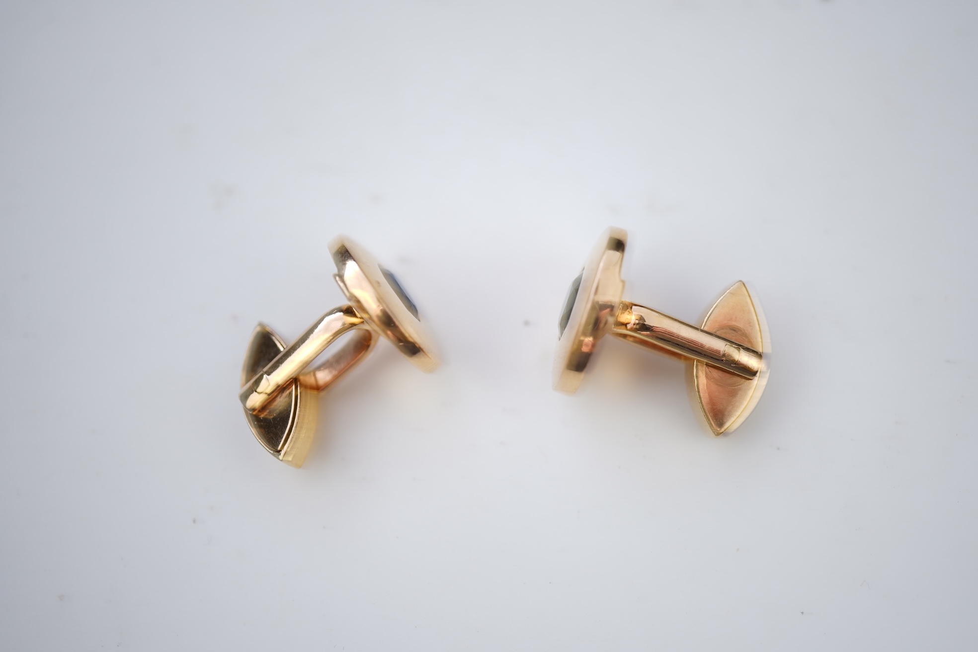 A pair of sapphire cufflinks